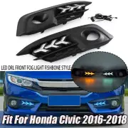 Fits 2016-17 Honda Civic 3 Color DRL LED Daytime Running Light Turn Signal Lamp (for: Honda Civic)