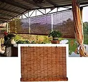 Bamboo Blinds Outdoor, Liftable Roller Blinds, Roll-up Reed Shade, Width: 50/100/150 cm, Length: 70~300cm, Bamboo Privacy Screen, No Drilling Natural Roman Blind, Sun-Filtering Roll Up Blind