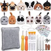 Needle Felting Kit，12 Pieces Doll Making Wool Needle Felting Starter Kit with Instruction,Felting Foam Mat and DIY Needle Felting Supply for DIY Craft Animal Home Decoration Birthday Gift
