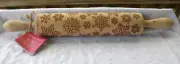 Williams Sonoma Wooden Snowflake Rolling Pin 18 inches long w/ Original Tag