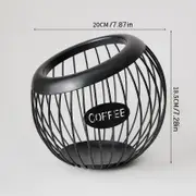 GGP Black Handcrafted Coffee Capsule Storage Basket Vintage Iron Art Design