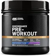 Optimum Nutrition Performance Blue Raspberry Preworkout Powder 522.5 g
