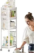 Small Cart with Wheels - Multi-Tier Seasoning Storage Rack,Movable Kitchen Seasoning Carrier Rolling Organizer Cart for Living Room