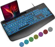 Large Print Backlit Computer Keyboards, Wired Lighted USB Keyboards