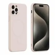 For Apple iPhone 13 Pro MagSafe Magnetic Silicone Silky Soft Touch Full Protective Anti Scratch Case Cover (Sand Pink)
