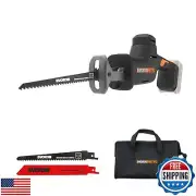 WORX 20V Compact Electric Cordless Reciprocating Saw, 1” Stroke Length, Brush