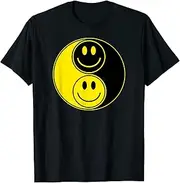 [X.Style] Acid House Smile Yin Yang Techno Raver ds000 T-Shirt (L) Black