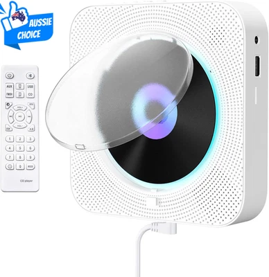 Bluetooth Portable CD Player Wall Mountable with Remote FM Radio Speakers