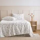 Floral Stems Cotton Flannelette Sheet Set Single/KS/Double/Queen/King/SK