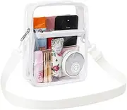 [FARMARK] Clear Crossbody Bag Stadium Approved,PVC Clear Purse with Front Pocket for Concerts Sports Festivals