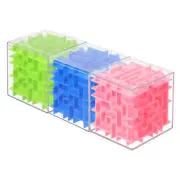 3 Pcs Labyrinth Puzzle Box, Puzzle Cube Game (Blue/Green/Pink, 2.36-Inch)