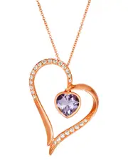 Le Vian 14K Rose Gold 1.17 ct. tw. Diamond & Amethyst Heart Pendant