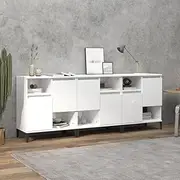 Sideboards Set High Gloss White, Kitchen Cabinet Storage, Table Buffet Bar for Dining Room and Living Room Furniture, 60x35x70 cm Engineered Wood
