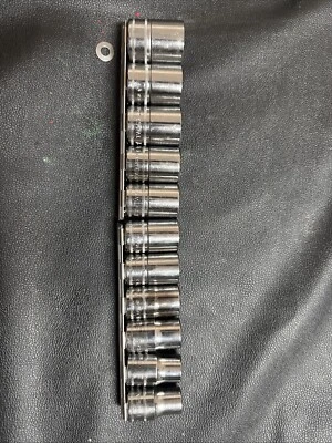Snap On Socket Set Of 11. 24,22,21,19,18,17,16,15,14,13,12, Mm 6 P0int 1/2 Drive