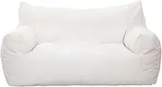 HWOEK Bean Bag Chair Cover for Adults and Kids (No Filler) Premium Cotton and Linen Double Lazy Sofas Cover Soft Lounger Seat Beanbag Cover 45.3" x29.1" x24.8",Beige