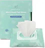 Mama & Wish Witch Hazel Pad Liners for Postpartum Care (24 Count) | Full-Length Cooling Perineal Liner | Ice Pads | Postpartum Essentials