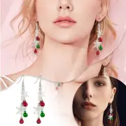 Christmas Girls Women Earrings Fashion Trend Three Layer Snowflake Bell
