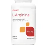 美國代購GNC(健而喜)最新包裝"左旋精胺酸/精氨酸L-ARGININE 1000MG 180粒錠劑