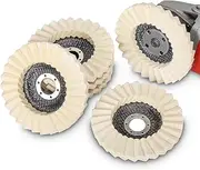 6-Pack Felt Flap Disc Abrasives 5" x 7/8" Arbor, Wool Polishing Buffing Wheel Pad for Angle Grinder