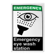 Vertical Vinyl Stickers Emergency Eye Wash Station Emergency Osha Ansi Facility