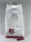 Envogue Fingertip Towels Cat Pink White Cotton Velour 18" x 11" Set of 2 NEW