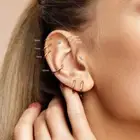 22G 14K Yellow Gold Seamless Continues Tragus Ear Daith Hoop Nose Ring Earrings
