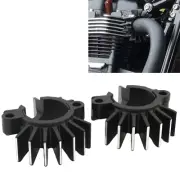 Finned Exhaust Pipe Head Heat Sink Fixing Clamps For TRIUMPH BONNEVILLE 17-23
