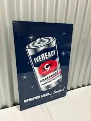 EVEREADY BATTERIES METAL SIGN 600 MM X 400 MM DISTRESSED LOOK VINTAGE STYLE