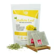 20 Tea Bags Mullein Leaf Tea for Lungs Cleanse Organic Lung Detox Herbal Tea