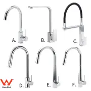 Chrome Square/Round Swivel Basin Mixer Faucet Kitchen Sink Tap Pull Out Spout