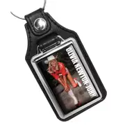 1979 Olivia Newton John Roller Skating Design Faux Leather Key Ring