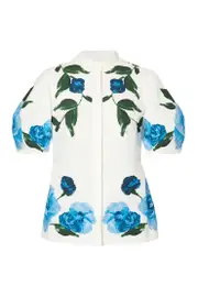 [ERDEM] VOLUME SHORT SLEEVE BLOUSE UK 12 Navy