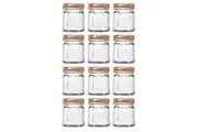 2x 6PK Lemon Lime Square Modena 225ml Glass Jar Kitchen Storage Container Clear