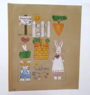 Needlepoint Hand Painted Canvas Sandy Jenkins Bunny Rabbit Theme