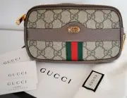 ️ Auth GUCCI OPHIDIA GG SUPREME MONOGRAM Coated Canvas MINI BELT BAG