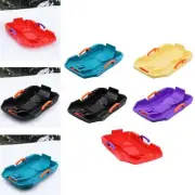 Kids Downhill Snow Sled with Brake Handles Versatile Portable with Pull Rope