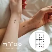 2 x Sheets Small crosses and scissors temporary waterproof tattoo stickers