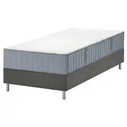 LYNGÖR divan bed, Vågstranda firm/light blue dark grey, Single