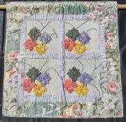 Handcrafted Wall Quilt Appliqued Features w/Embroidered & Fused Corners
