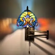 Tiffany Style Sconce Lamp Swing Arm Green Blue Stained Glass 13”L*8”D*15”H