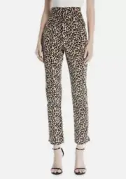 Rebecca Taylor Velvet Leopard Print High Waisted Skinny Ankle Pants Sz 10 NWT