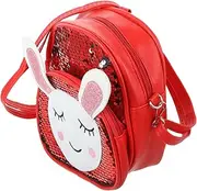 [SAFIGLE] Bag Back for Cosmetic Pouch for Purse Mini Coin Purse Flip Sequin Purse Back for Cartoon Sequin Day Knapsack Back Rabbit Coin Back Red