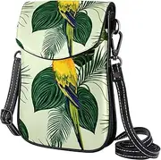 [FVQL] Crossbody Bag for Women, Purse, Messenger Bag, Shoulder Bag, parrot and leaves pattern