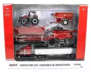 ERTL 1:64 CASE IH HARVEST SET 8250 Tracked Combine 340 Magnum Semi & J&M 44384