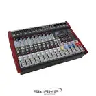 SWAMP 10 Channel Powered Mixing Desk Console 2x300W - 8 Preamps - FX - Bluetooth