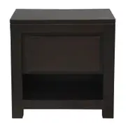 Amsterdam 1 Drawer Bedside Table - Chocolate
