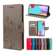 For Samsung Galaxy A53 5G Case, Cute Butterfly PU Leather Wallet Cover, Grey