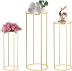 Cylinder Pedestal Stands for Parties, Metal Cake Table round Stand, Display C...