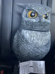 Halloween Garden Lawn Motion Sensor Activated Owl Hoots Head Turns Eyes Light Up