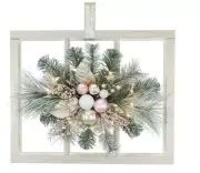 New Christmas Wreath Holiday Lights/ Window Display Pink, White, Champagne